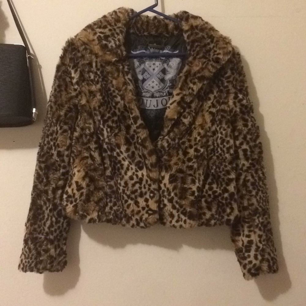 Leopard JouJou faux fur coat